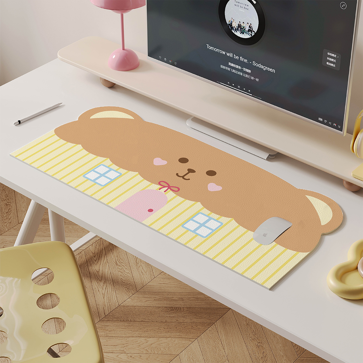 可爱小熊超大号防水防油免洗桌布