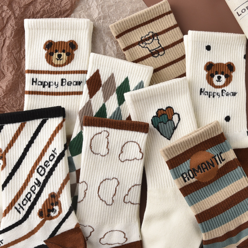 ins潮百搭高颜值森系中筒袜