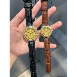 足金999宇珀黄金小金表手链送女友礼物