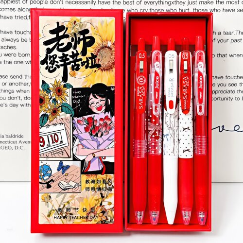 【教师节礼盒】日本斑马百乐红色中性笔JJ15送老师专用教师节礼物