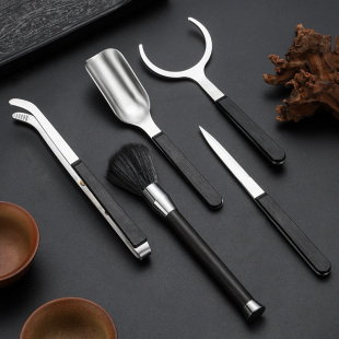 茶道六君子不锈钢茶勺 茶刀 茶铲茶匙 茶夹功夫茶具茶道零配套装