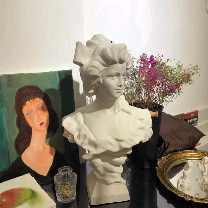 西洋少女石膏像美术写生教具石膏雕塑素描石膏头像摆件静物石膏像