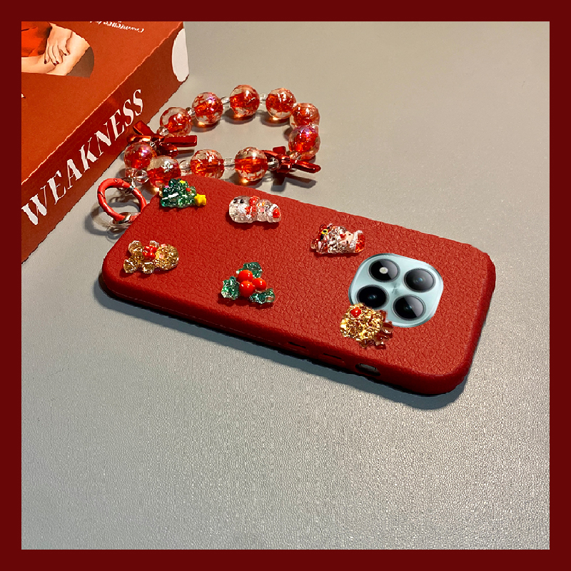 圣诞老人姜饼人适用小米红米note15pro+手机壳noto14麋鹿13挂链12turbo可爱11tpor皮纹10仿皮redmi卡通十手提