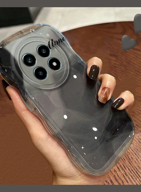 适用适用oppo真我13pro至尊版手机壳13pro+水墨晕染12por透灰色十小众realme新款韩系硅胶软壳高级感日韩高级