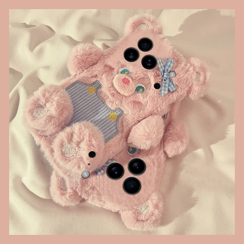 背带裤小熊适用苹果17promax手机壳华为pura80荣耀400pro小米17立体vivos30毛绒opporeno14秋冬季x200卡通软p,3C数码配件,手机保护套/壳,淘宝优惠券,粉丝福利购,淘宝优惠卷