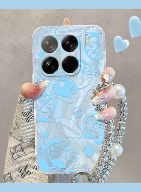 蓝色哆啦A梦适用小米15pro手机壳14少女心13sultra可爱12spor卡通12x挂链11青春版羽纱10s米mi硅胶新款手提软