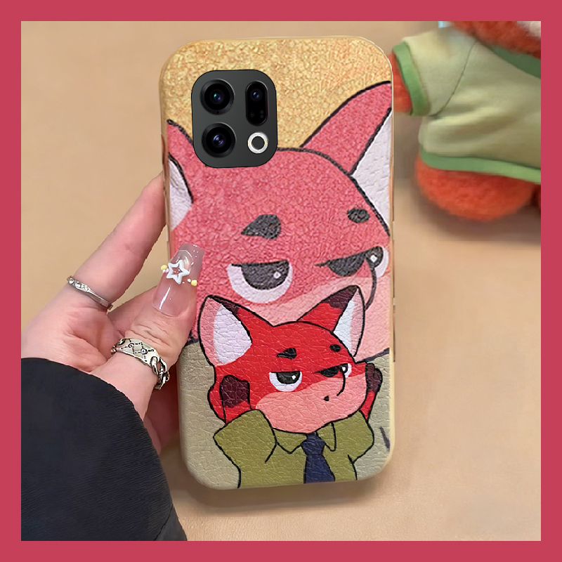 动漫疯狂动物园适用oppofindx9plus手机壳fondx8pro朱迪x7尼克k12plus可爱k10x皮纹k9s卡通k7x真我q3s/q2/v23