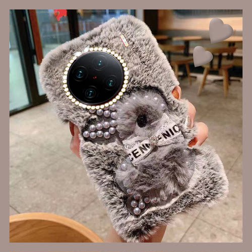 毛绒绒毛茸茸珍珠兔子手机壳
