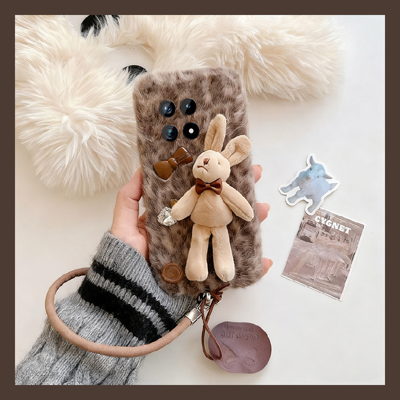 蝴蝶结爱心兔子适用vivoiqoo15手机壳iqoo13pro挂件12皮绳11s毛绒icoo10秋冬季9卡通8毛茸茸7爱酷3立体iq00软
