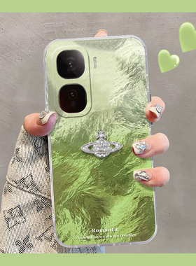 绿色晕染适用vivoiqooneo10手机壳y300i水钻neo9spro高级感y200gt简约iqoo13日韩12por爱酷y100i硅胶vivo立体