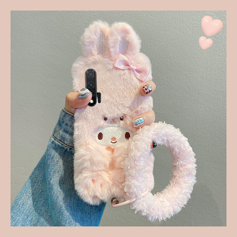 毛绒绒毛茸茸毛毛立体兔子手机壳
