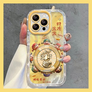 a9x 2026财源滚滚财神爷适用oppoa97手机壳a95立体a93s旋转a72葫芦a58支架a56新年a55软a32 r15 r17 a53 a11x