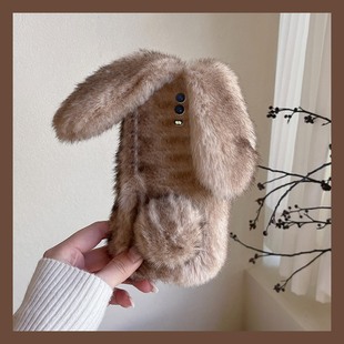 晕染拼色撞色适用oppor17pro手机壳r15x梦境版 oppo卡通0pp0硅胶冬天 r11splus兔子r9s耳朵r7plus毛绒r17秋冬季