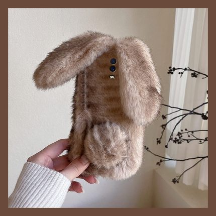 晕染拼色撞色适用oppor17pro手机壳r15x梦境版r11splus兔子r9s耳朵r7plus毛绒r17秋冬季oppo卡通0pp0硅胶冬天