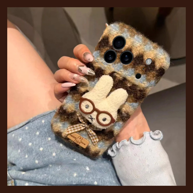 拼接条纹米菲兔适用苹果17promax手机壳华为pura80荣耀400pro小米17立体vivos30毛绒opporeno14秋冬x300绒布p,3C数码配件,手机保护套/壳,淘宝优惠券,粉丝福利购,淘宝优惠卷