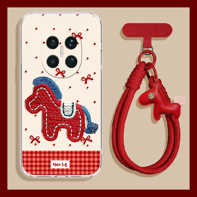手机壳硅胶红色2026马年立体卡通