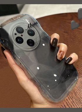 适用vivox100pro手机壳y200水墨晕染iqoo12透灰色y100i小众x90s新款x80ultra韩系x70t硅胶x60spro+十z8x/vivo