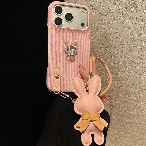 手机壳仿皮皮纹粉色牛仔纹立体卡