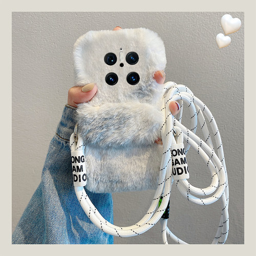 水墨晕染拼色适用华为mate70pro+手机壳meta60立体mata50e背夹rs保时捷设计mete40e十m30秋冬季20x毛绒10斜挎