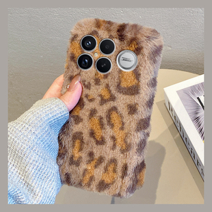 k30i ins风拼色撞色豹纹适用小米红米k90promax手机壳k80棕色k70pro秋冬k60e至尊版 k40s 12x k50毛绒turbo4