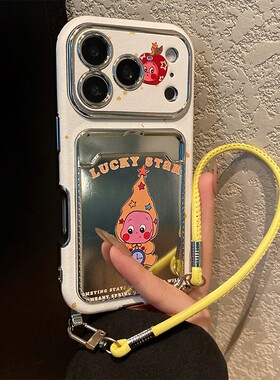 呆萌闹钟星星人适用小米红米k80手机壳note13pro斜挎12turbo可背带turbo4pro挂绳k70镜子k60镜面redmi卡包软p