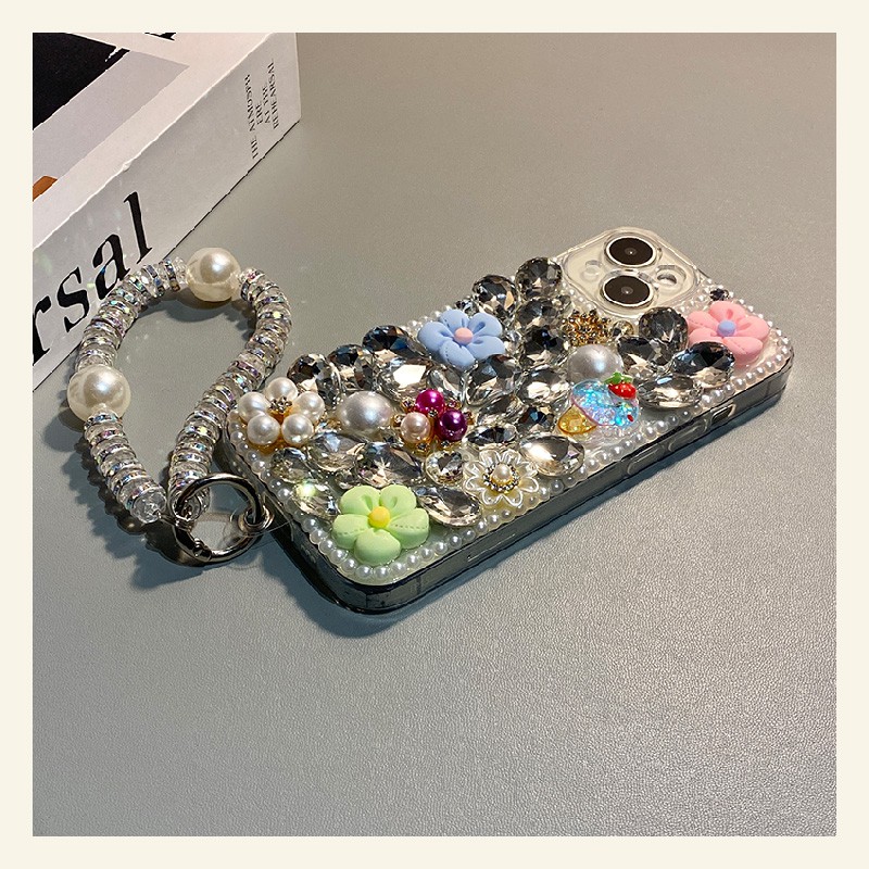 手机壳硅胶ins风立体满屏宝石珍