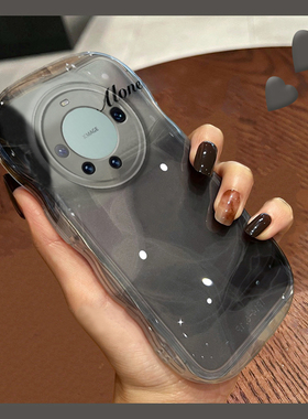 适用华为mate60pro手机壳pura70ultra水墨晕染mata40e透灰色50e小众p50e高级感p40韩系30epro硅胶p30畅享70女