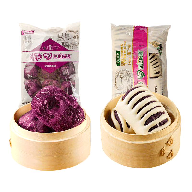紫薯包粗粮馒头早餐儿童糕点食品杂粮馒头速冻半成品发糕营养早餐