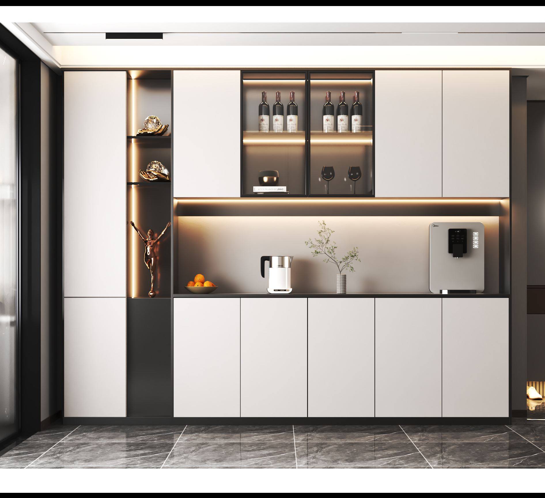 餐边柜酒柜一体轻奢高柜靠墙现代简约客餐厅厨房多功能收纳储物柜