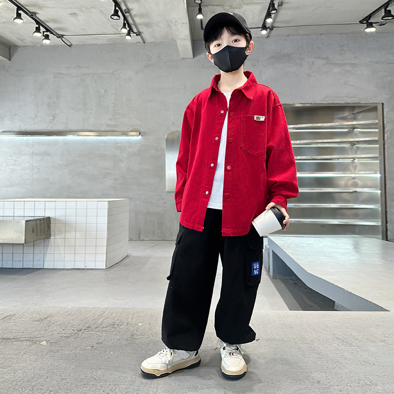 男童衬衫2025秋时髦长袖潮款搭配舒服秋装时尚韩范帅气炸街酷帅