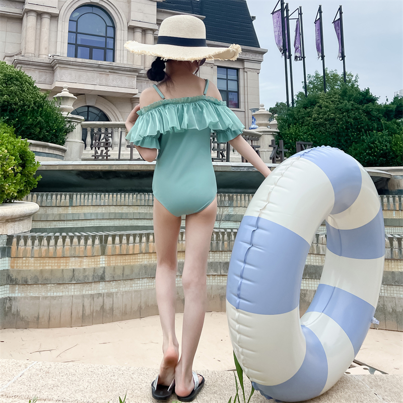 泳装女童夏连体百搭简约舒服衣服潮童舒适时髦超好看潮服穿搭超美