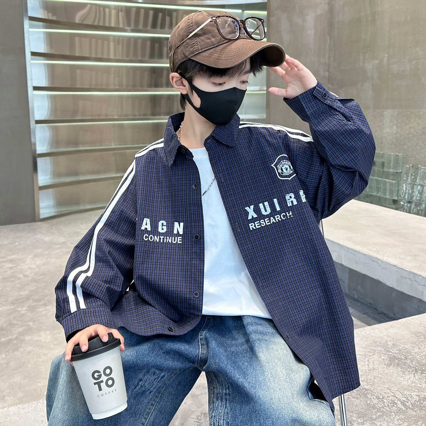 男童炸街痞帅衬衫时髦精致潮装搭配韩版帅气舒服潮宝穿搭日系舒适