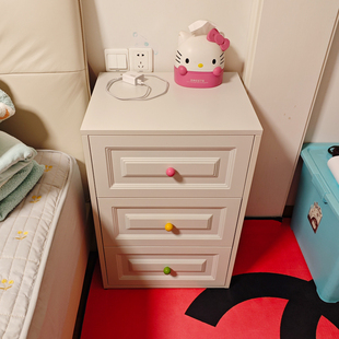 家用客厅抽屉式收纳柜多斗储物柜钢制无甲醛铁艺卧室床尾柜床头柜