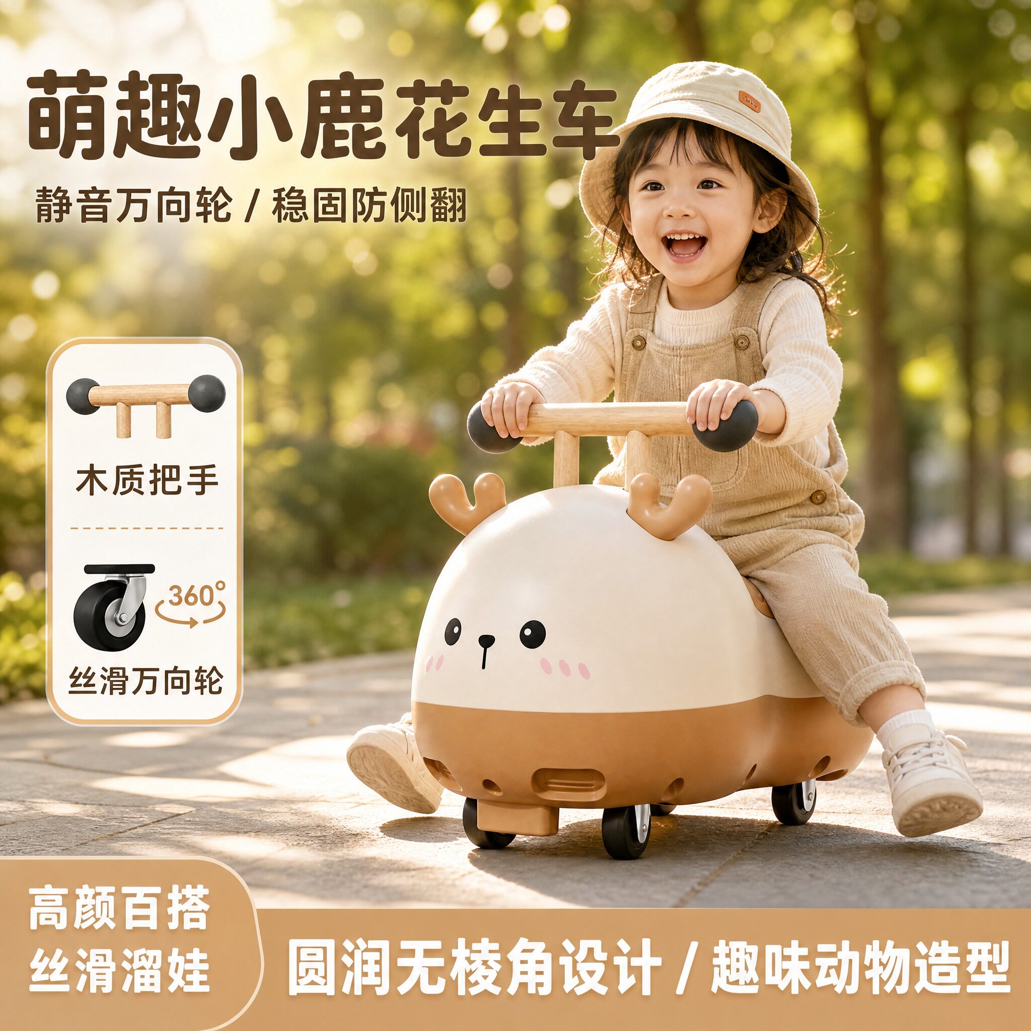 花生扭扭车儿童多功能滑行玩具车
