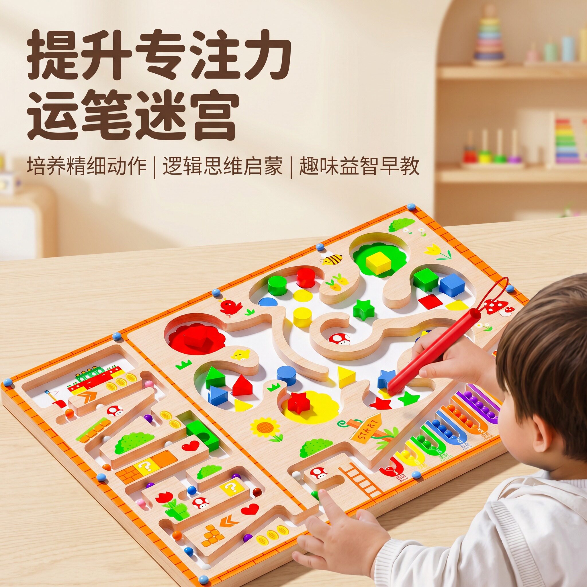 趣味益智磁力迷宫游戏走珠宝宝提升专注力思维逻辑启蒙男女孩新款
