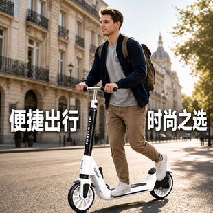 滑板车成人代步平衡滑轮旅游神器2026新款大人上班专用两轮可折叠
