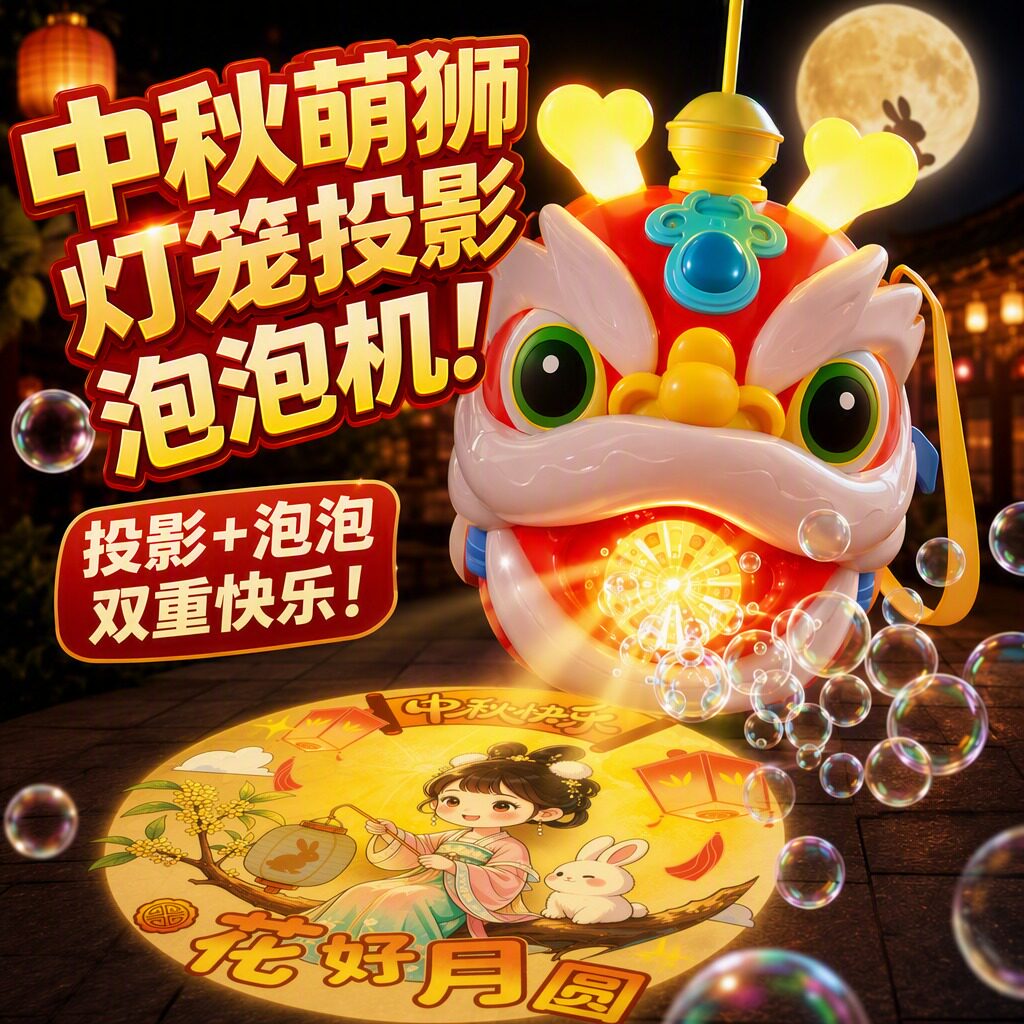 中秋节笼醒狮泡泡机可充电手持