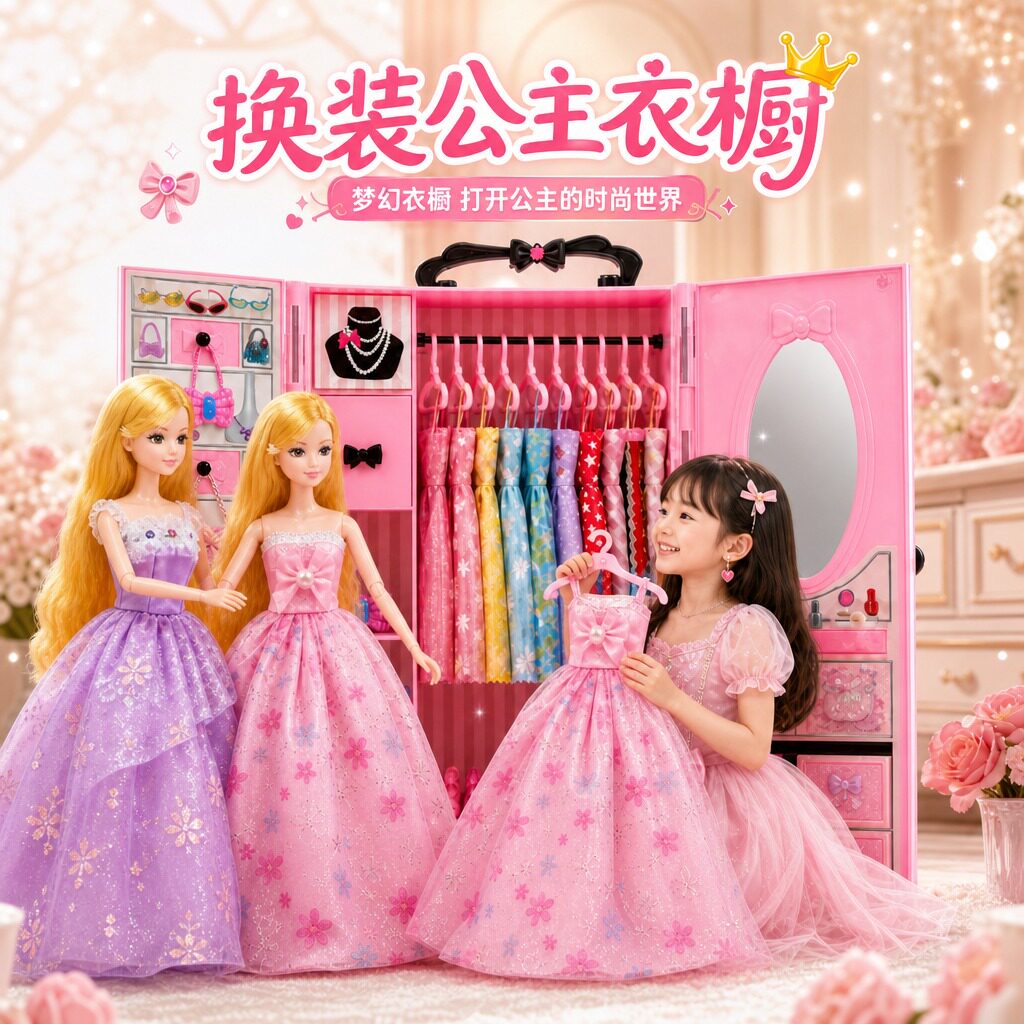 芭比梦幻衣橱女孩生日礼物