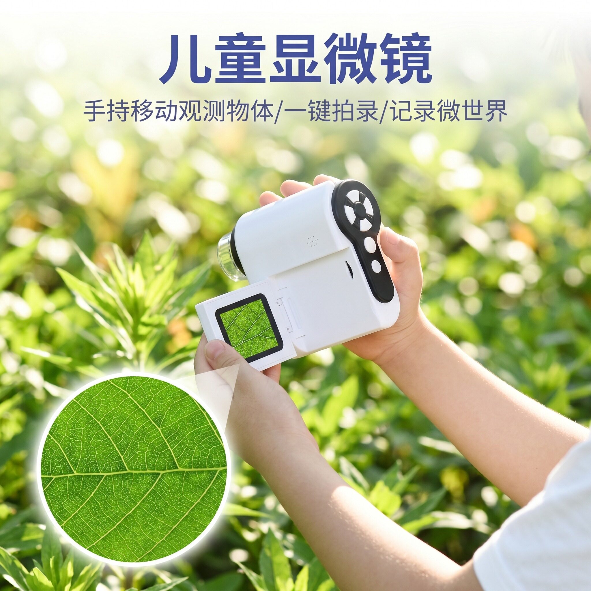 儿童显微镜科学实验手持式便携望远镜小学生记录观察世界男孩女孩