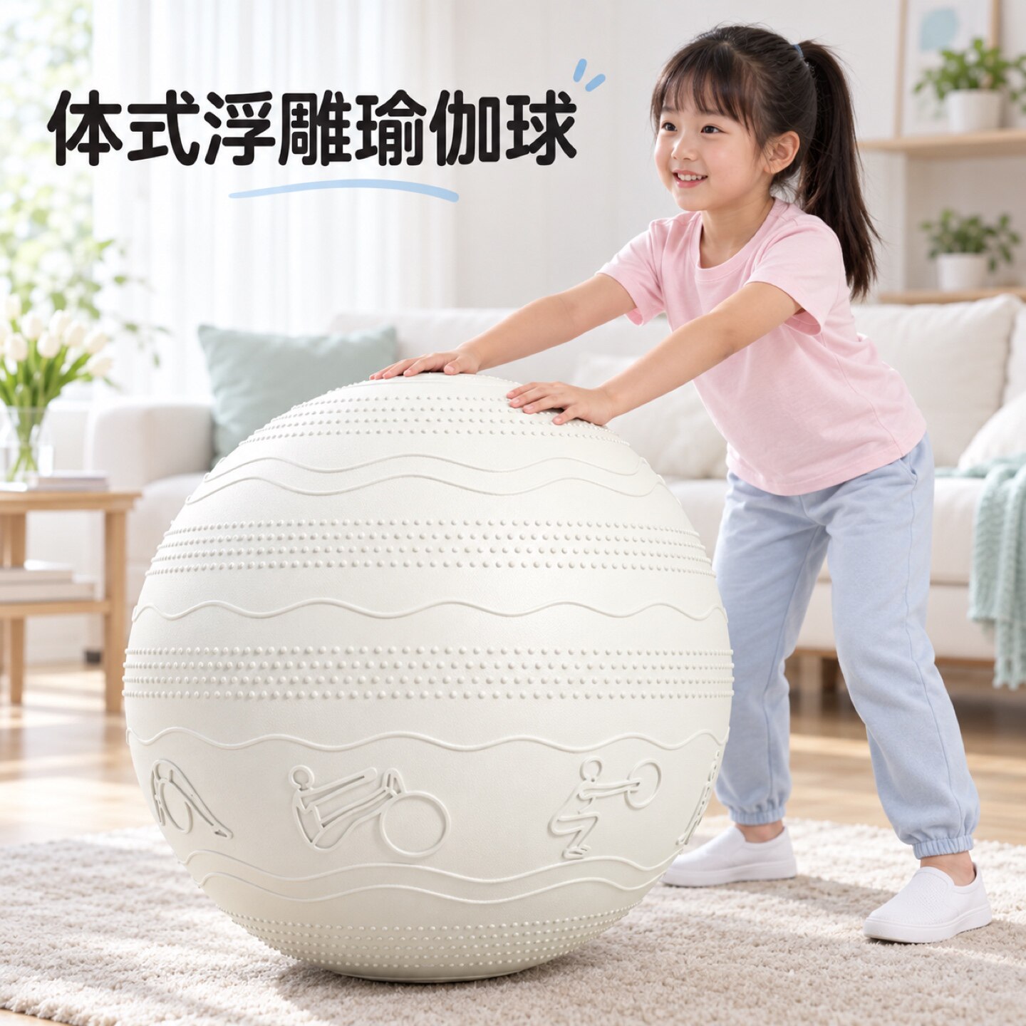 儿童立体浮雕凸点瑜伽球加厚
