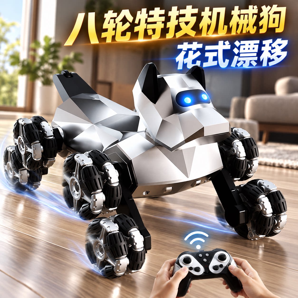 儿童智能八轮遥控机械狗