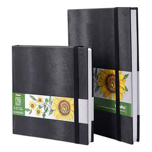 Ohuhu多功能本马克笔水彩笔彩铅专用绘画本加厚纸张学生美术皮革本环保本线圈本儿童涂鸦画画不渗透不晕色