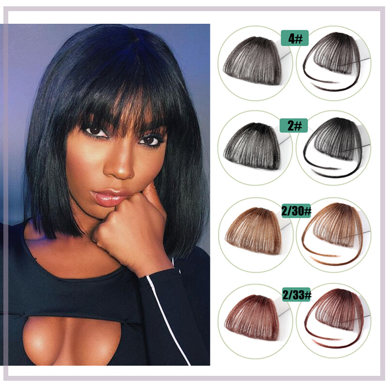 Women Fake Synthetic hair Bangs Extensions False Fringe Clip