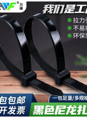 自锁式尼龙 扎带 黑色塑料束线带捆绑带捆扎3X4X5X200X250X300