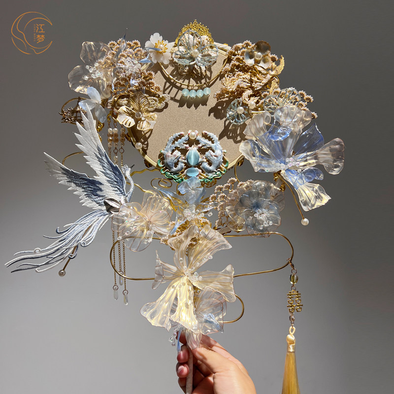 江梦原创设计[金玉锦绣]汉服秀禾新娘结婚团扇喜扇艺术装饰品礼物,鲜花速递/花卉仿真/绿植园艺,新娘手捧花,淘宝优惠券,粉丝福利购,淘宝优惠卷