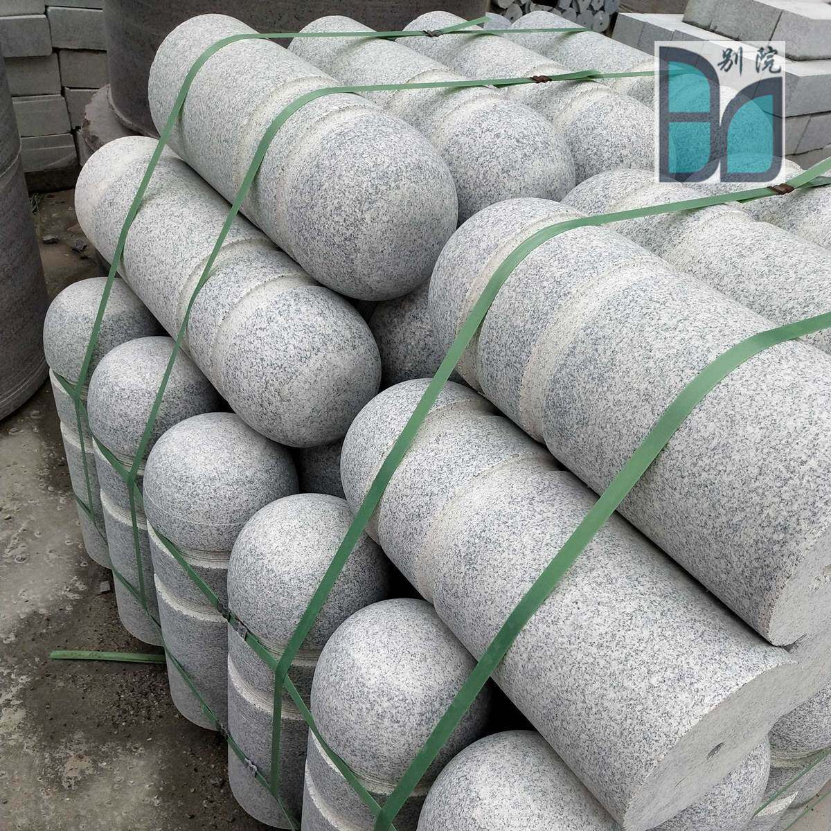 花岗岩挡车路障石柱阻车拦车广场止车石柱子圆石墩石鼓石雕h柱顶