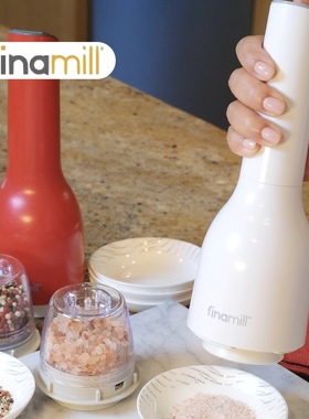 美国finamill电动研磨器家用自动白黑胡椒粒玫瑰海盐花椒粉瓶神器