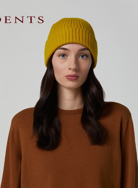 DENTS苏格兰 户外休闲拼色羊绒针织毛线帽SOLIDTONE礼盒