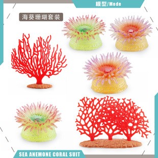 飾擺件 仿真海洋生物海葵珊瑚模型海底動(dòng)物綠海葵造景裝