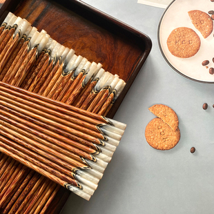 波浪纹椰木筷子红木筷天然实木圆头餐具筷子防滑东南亚手工筷